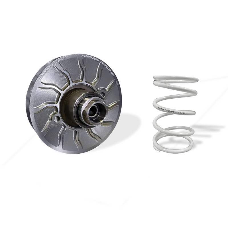 Correcteur de couple CNC en Ergal Hyper Torque 134 mm 13° Piaggio + ressort blanc 32 kg 70-100cc