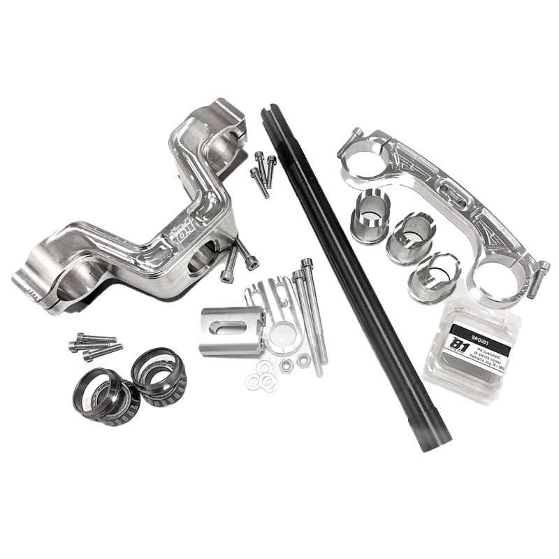Kit tés de fourche pour Yamaha Aerox après 2003, pour fourches Ø45-48 mm (Ottopuntouno JF-1, FG Gubellini, MIR, Fastace et fourc
